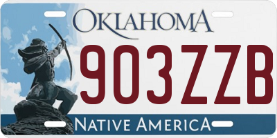 OK license plate 903ZZB