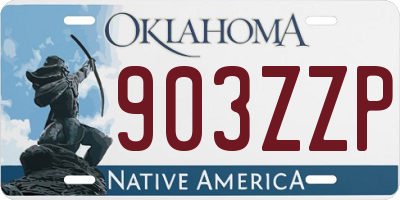 OK license plate 903ZZP