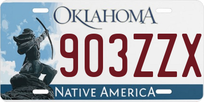 OK license plate 903ZZX