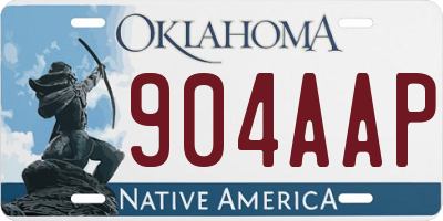 OK license plate 904AAP