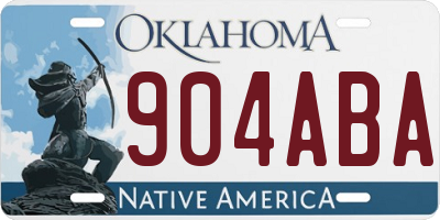 OK license plate 904ABA
