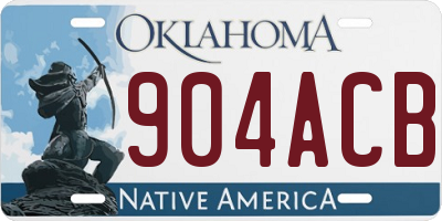 OK license plate 904ACB