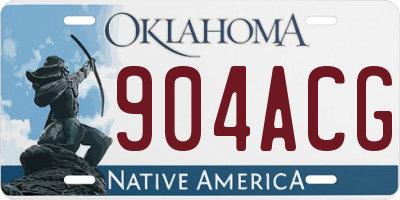 OK license plate 904ACG