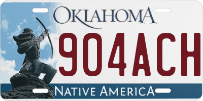 OK license plate 904ACH