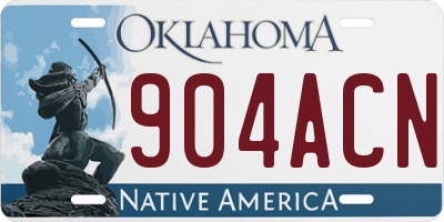OK license plate 904ACN