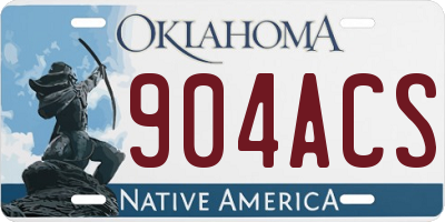 OK license plate 904ACS