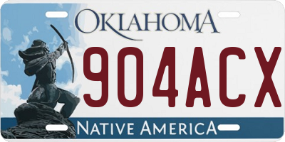 OK license plate 904ACX