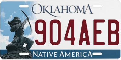 OK license plate 904AEB