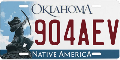 OK license plate 904AEV