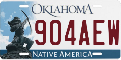 OK license plate 904AEW