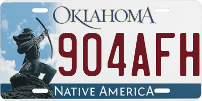 OK license plate 904AFH