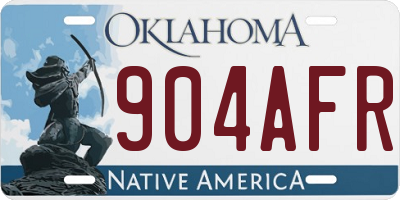 OK license plate 904AFR