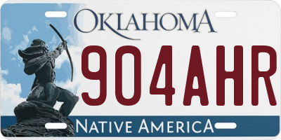 OK license plate 904AHR