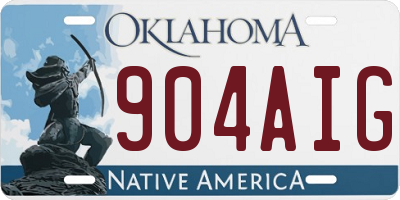 OK license plate 904AIG