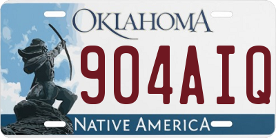 OK license plate 904AIQ