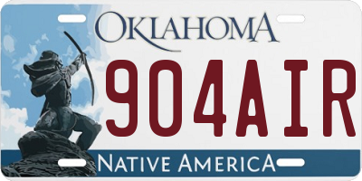 OK license plate 904AIR