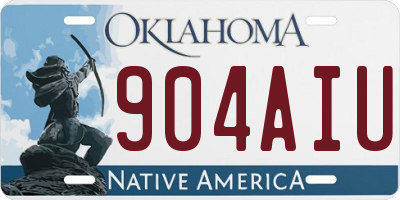 OK license plate 904AIU