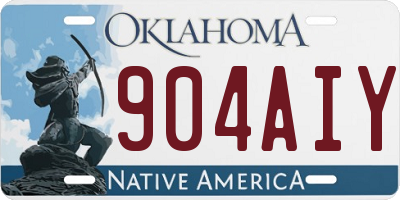 OK license plate 904AIY