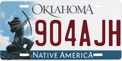 OK license plate 904AJH