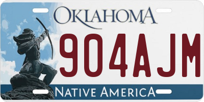 OK license plate 904AJM