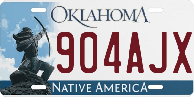 OK license plate 904AJX