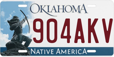 OK license plate 904AKV