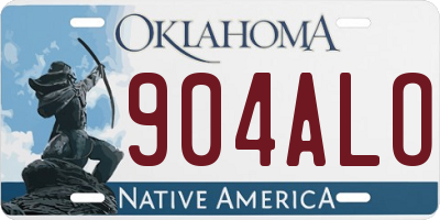 OK license plate 904ALO