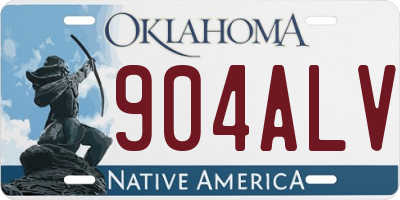 OK license plate 904ALV