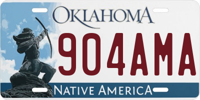 OK license plate 904AMA