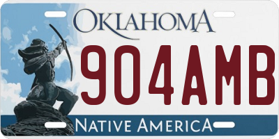 OK license plate 904AMB