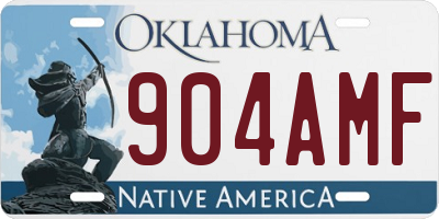OK license plate 904AMF