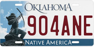 OK license plate 904ANE