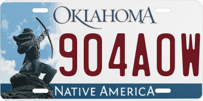 OK license plate 904AOW