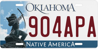 OK license plate 904APA