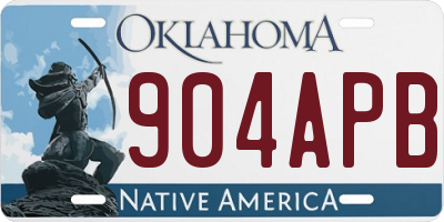 OK license plate 904APB