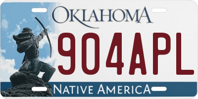 OK license plate 904APL