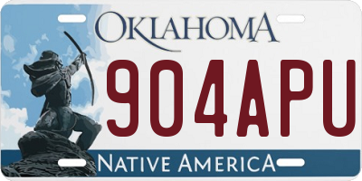 OK license plate 904APU