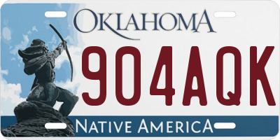 OK license plate 904AQK