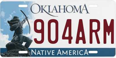 OK license plate 904ARM