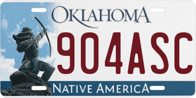 OK license plate 904ASC