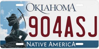 OK license plate 904ASJ