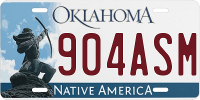 OK license plate 904ASM