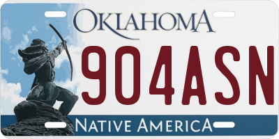 OK license plate 904ASN