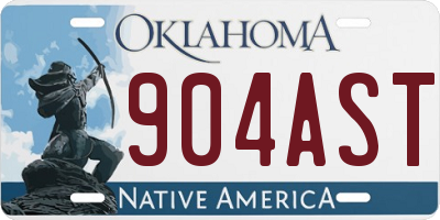 OK license plate 904AST