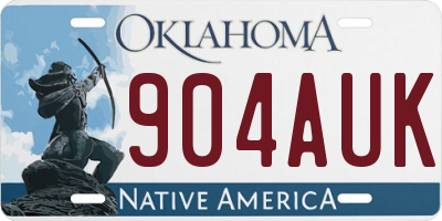 OK license plate 904AUK