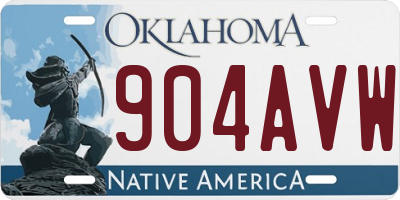 OK license plate 904AVW