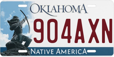 OK license plate 904AXN