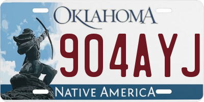 OK license plate 904AYJ