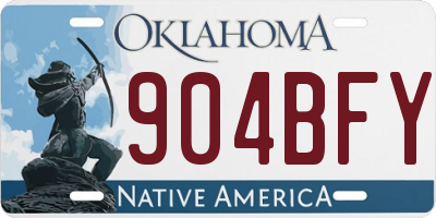 OK license plate 904BFY
