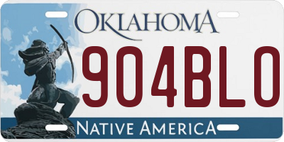 OK license plate 904BLO
